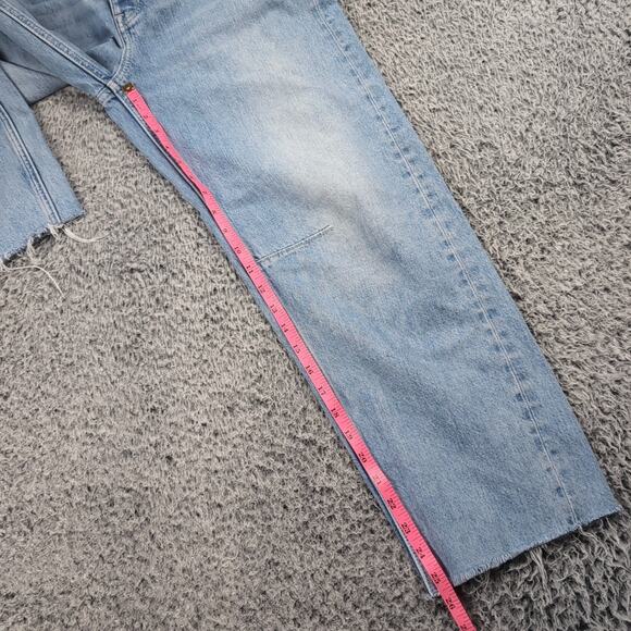 Madewell Jeans Women 25 Blue Darted Barrel Leg Denim Stretch Casual Cropped - Picture 7 of 9